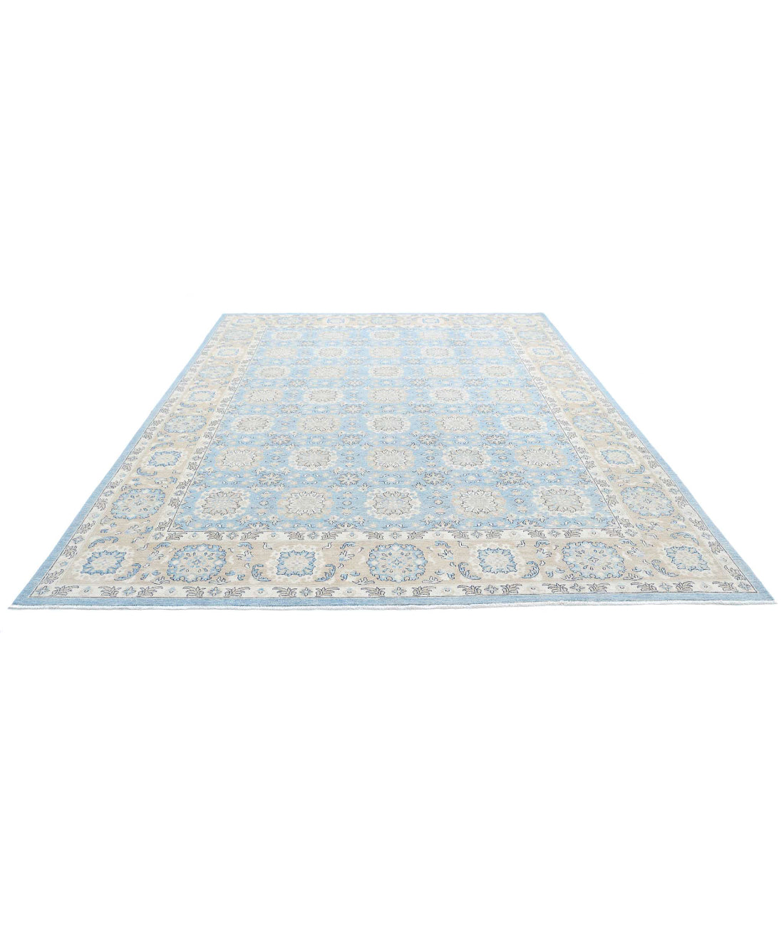 Hand Knotted Serenity Wool Rug - 8'10'' x 11'9'' 8'10'' x 11'9'' (265 X 353) / Blue / Taupe
