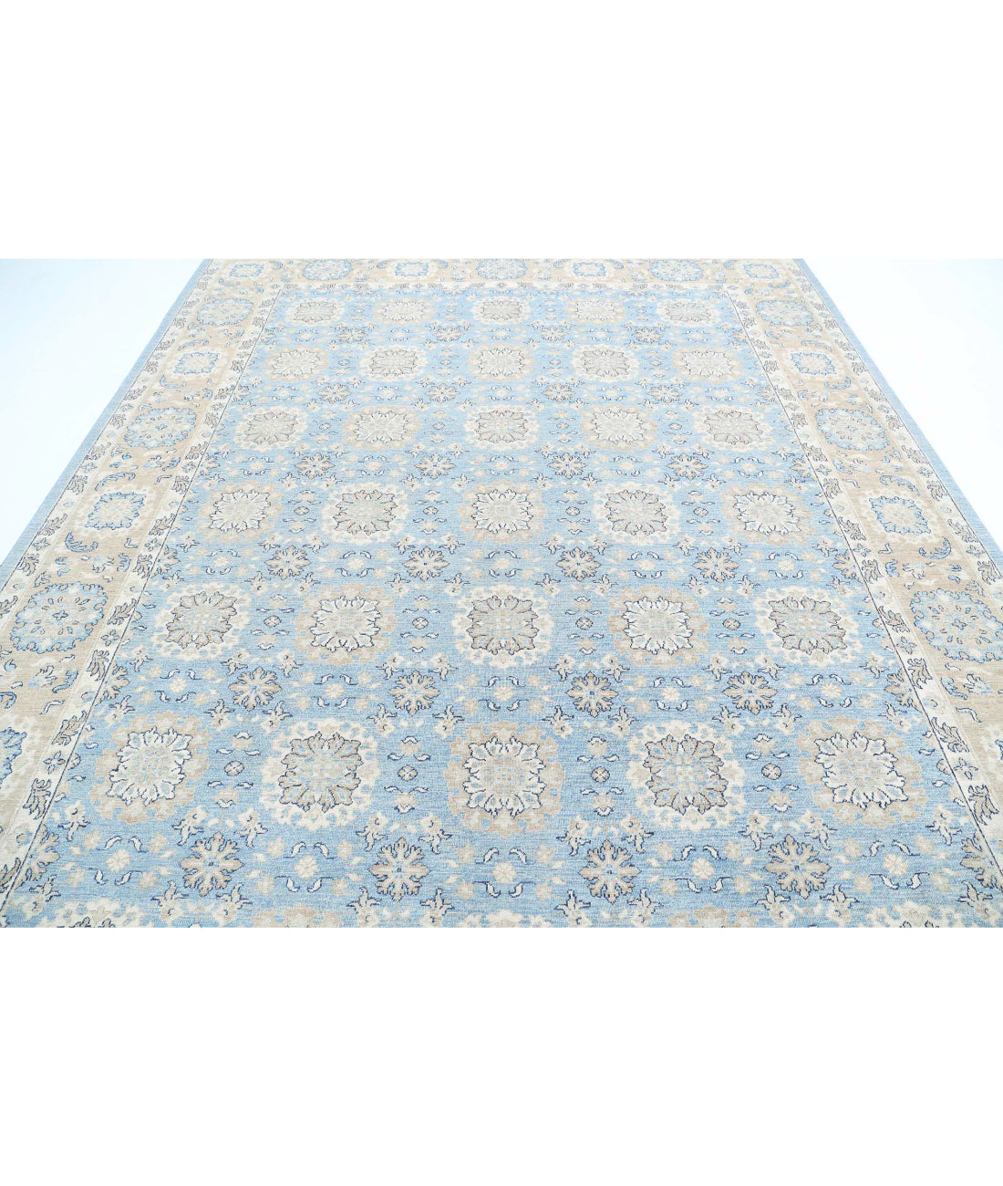 Hand Knotted Serenity Wool Rug - 8'10'' x 11'9'' 8'10'' x 11'9'' (265 X 353) / Blue / Taupe