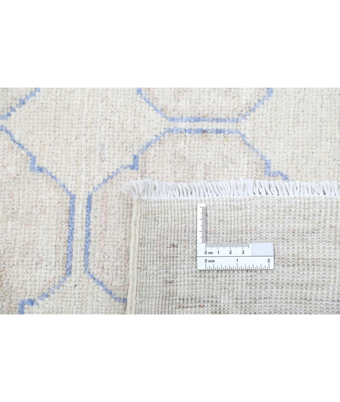 Hand Knotted Khotan Wool Rug - 8'4'' x 10'9'' 8'4'' x 10'9'' (250 X 323) / Ivory / Blue