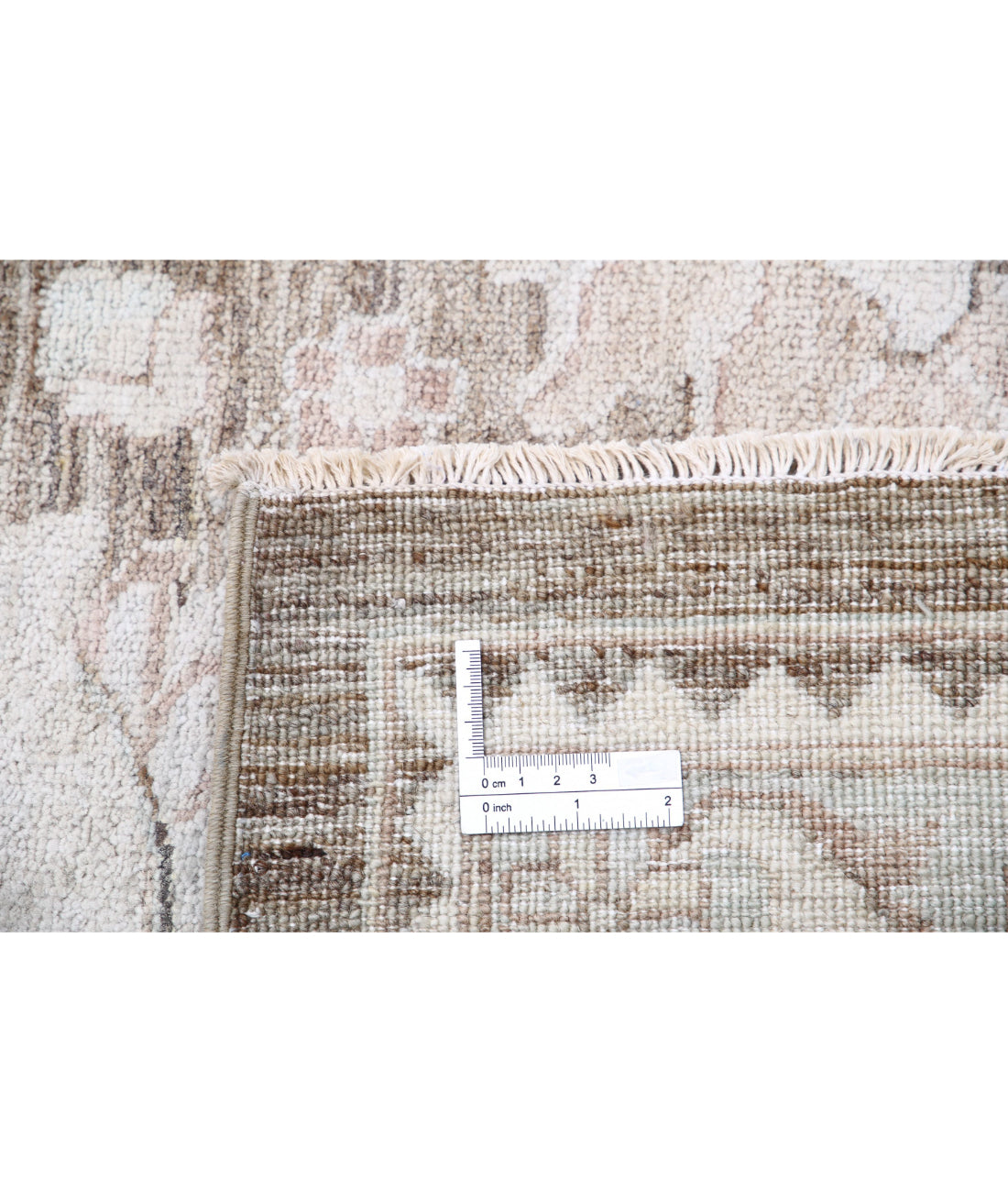 Hand Knotted Serenity Wool Rug - 12'10'' x 18'10'' 12'10'' x 18'10'' (385 X 565) / Brown / Ivory