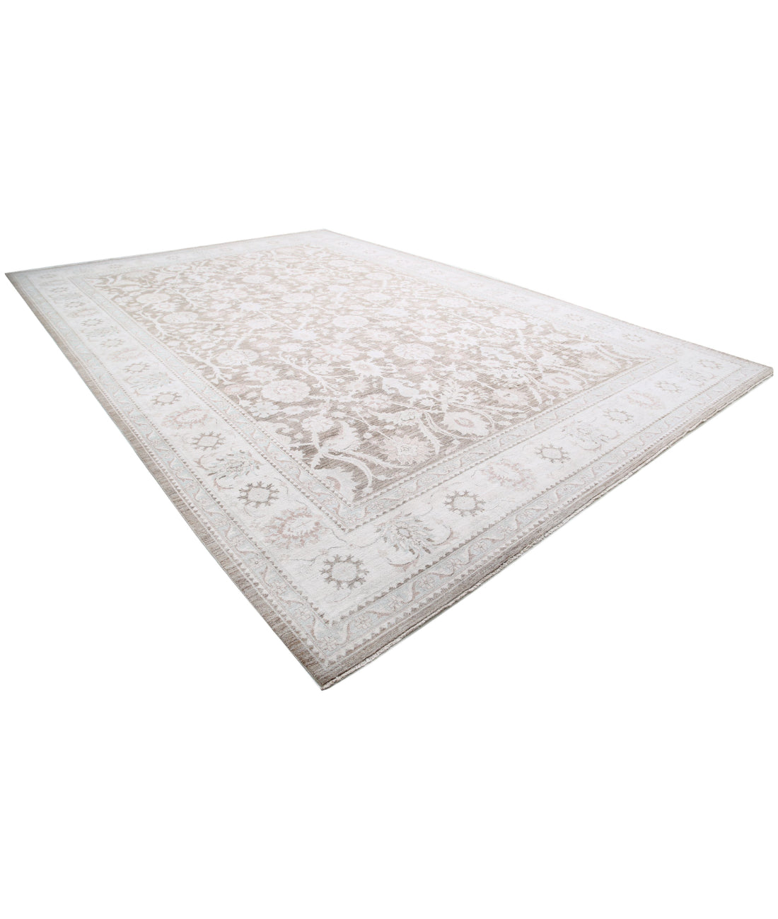 Hand Knotted Serenity Wool Rug - 12'10'' x 18'10'' 12'10'' x 18'10'' (385 X 565) / Brown / Ivory