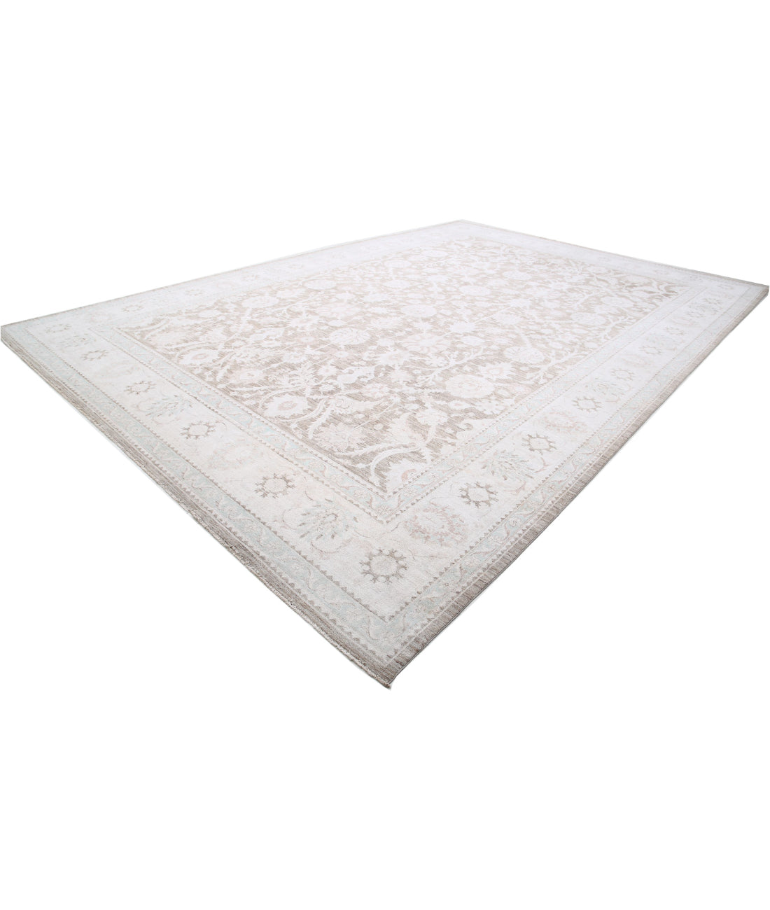 Hand Knotted Serenity Wool Rug - 12'10'' x 18'10'' 12'10'' x 18'10'' (385 X 565) / Brown / Ivory