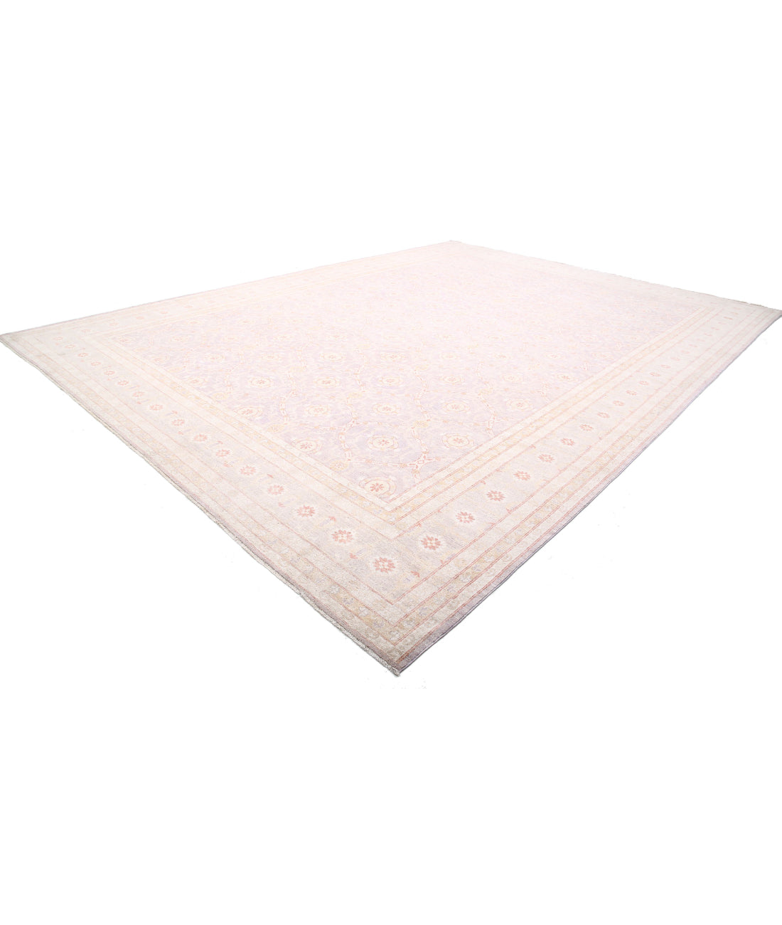 Hand Knotted Serenity Wool Rug - 13'11'' x 18'9'' 13'11'' x 18'9'' (418 X 563) / Lilac / Ivory