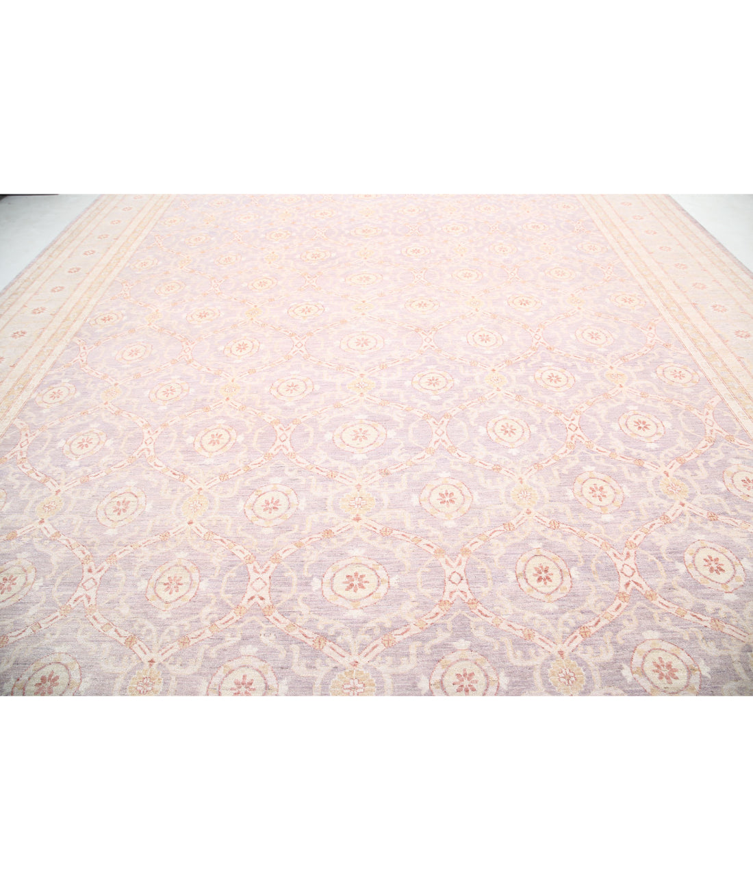 Hand Knotted Serenity Wool Rug - 13'11'' x 18'9'' 13'11'' x 18'9'' (418 X 563) / Lilac / Ivory