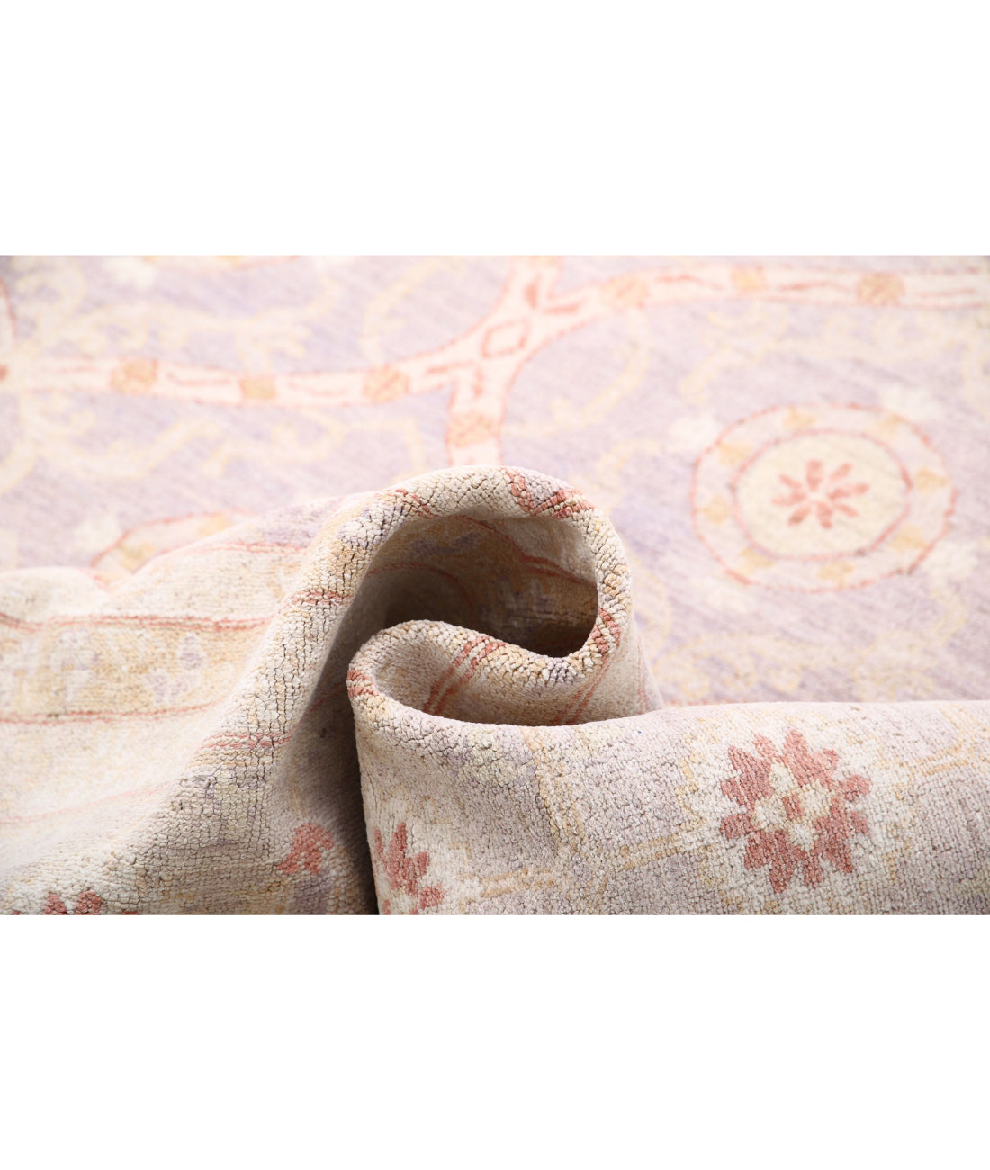 Hand Knotted Serenity Wool Rug - 13'11'' x 18'9'' 13'11'' x 18'9'' (418 X 563) / Lilac / Ivory