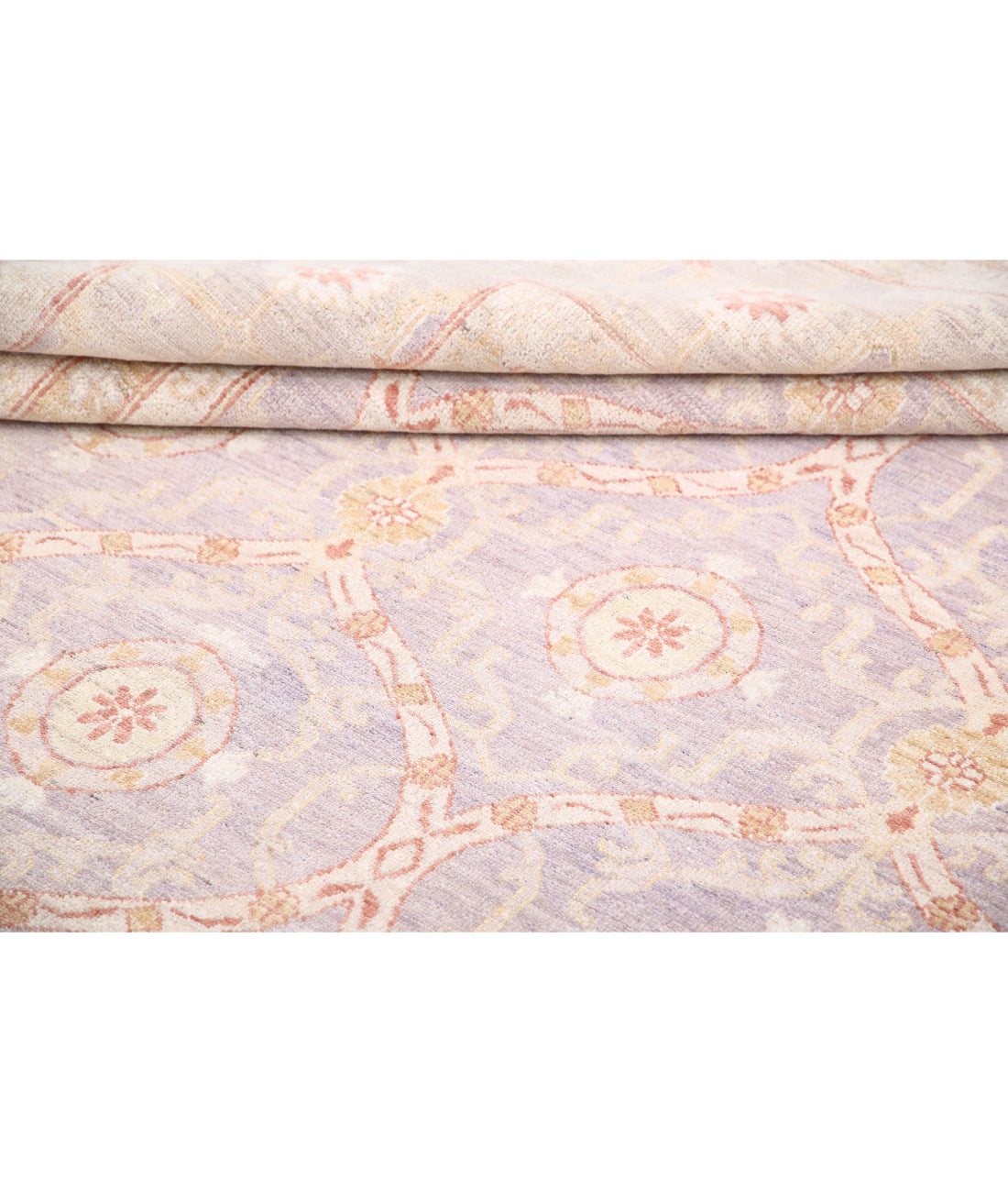 Hand Knotted Serenity Wool Rug - 13'11'' x 18'9'' 13'11'' x 18'9'' (418 X 563) / Lilac / Ivory