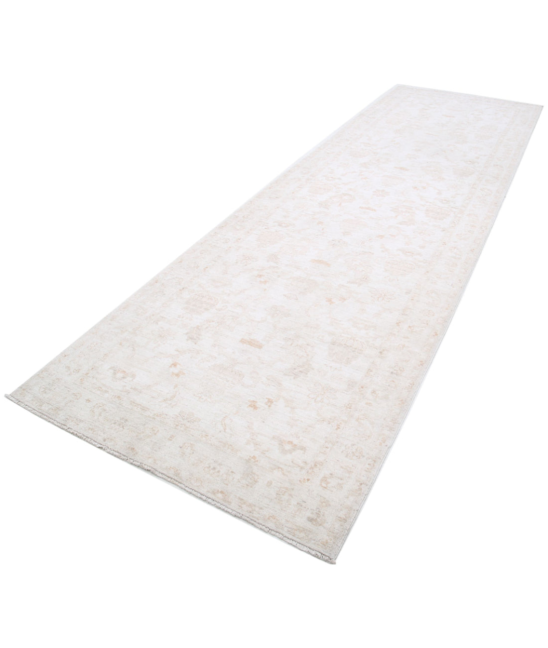 Hand Knotted Serenity Wool Rug - 4'2'' x 13'5'' 4'2'' x 13'5'' (125 X 403) / Ivory / Taupe
