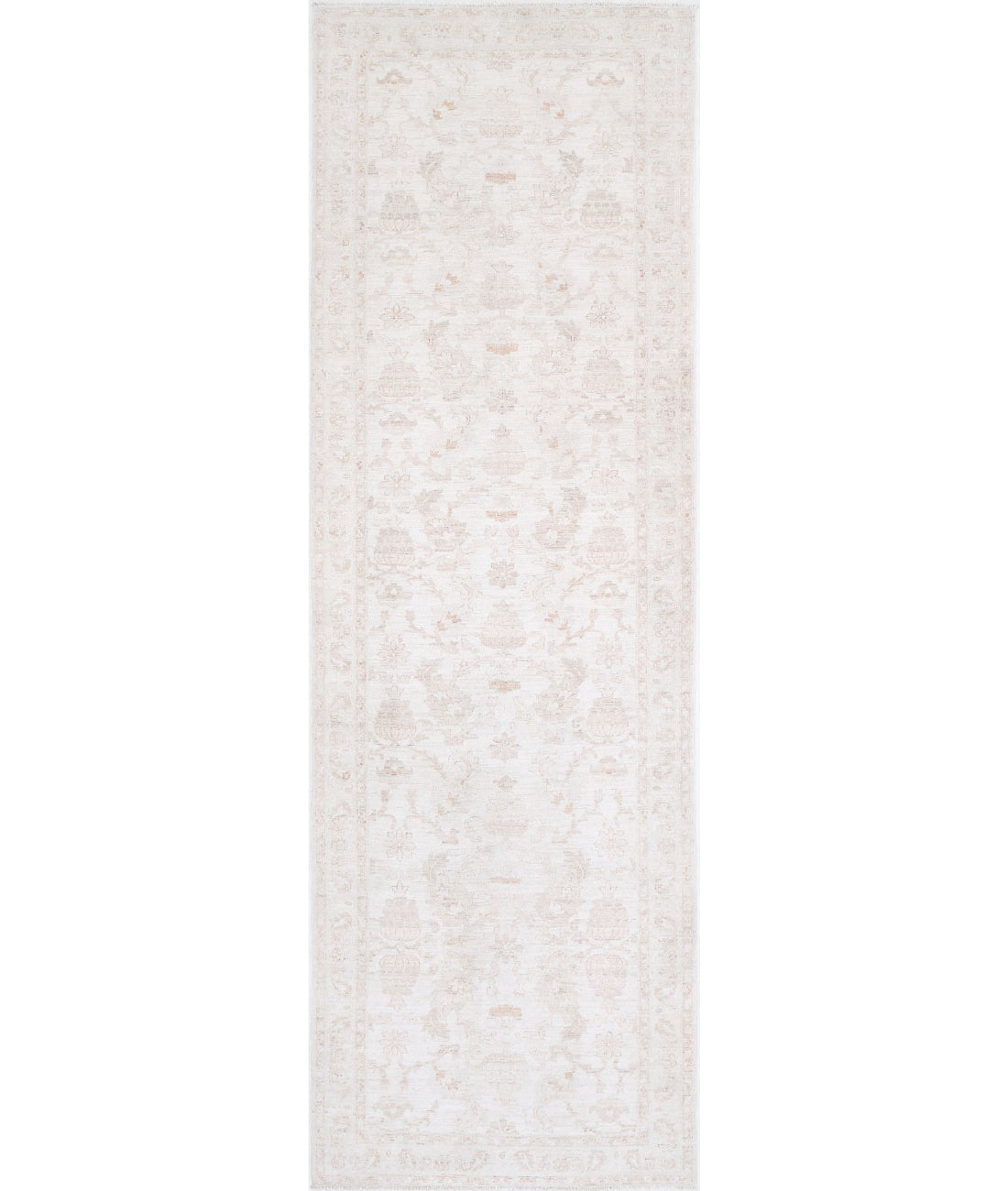 Hand Knotted Serenity Wool Rug - 4'2'' x 13'5'' 4'2'' x 13'5'' (125 X 403) / Ivory / Taupe