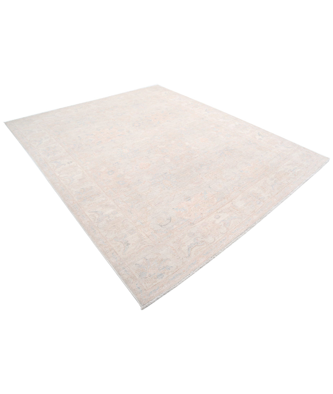 Hand Knotted Serenity Wool Rug - 8'1'' x 9'8'' 8'1'' x 9'8'' (243 X 290) / Ivory / Blue