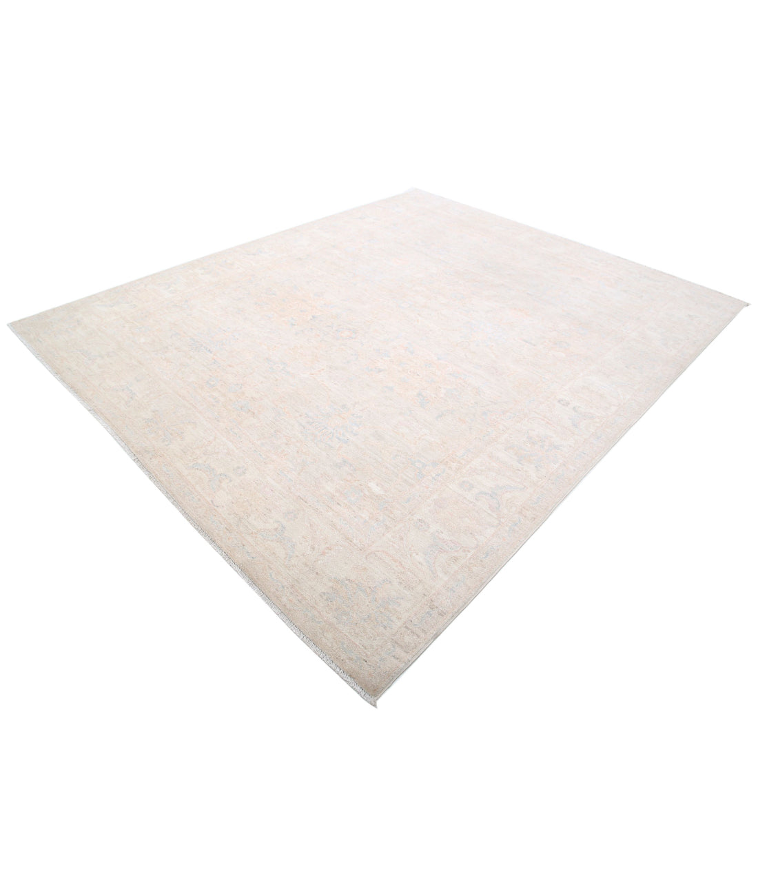 Hand Knotted Serenity Wool Rug - 8'1'' x 9'8'' 8'1'' x 9'8'' (243 X 290) / Ivory / Blue