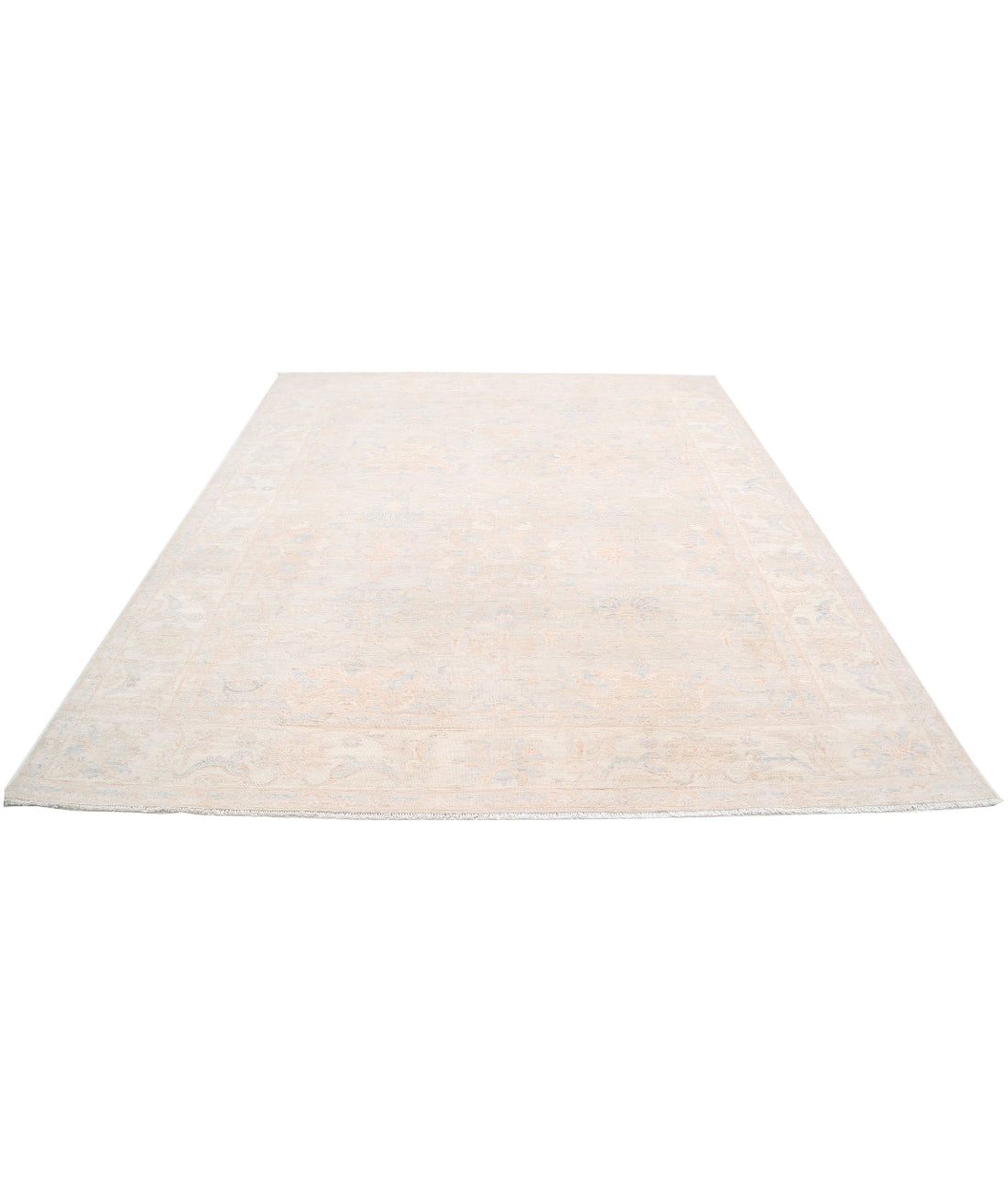 Hand Knotted Serenity Wool Rug - 8'1'' x 9'8'' 8'1'' x 9'8'' (243 X 290) / Ivory / Blue