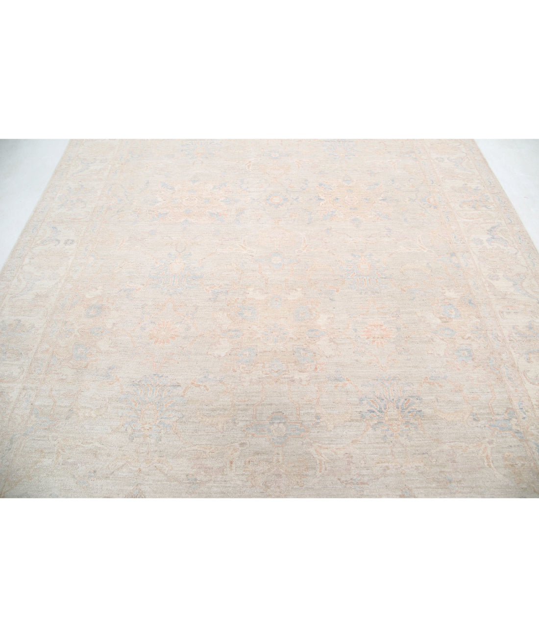 Hand Knotted Serenity Wool Rug - 8'1'' x 9'8'' 8'1'' x 9'8'' (243 X 290) / Ivory / Blue