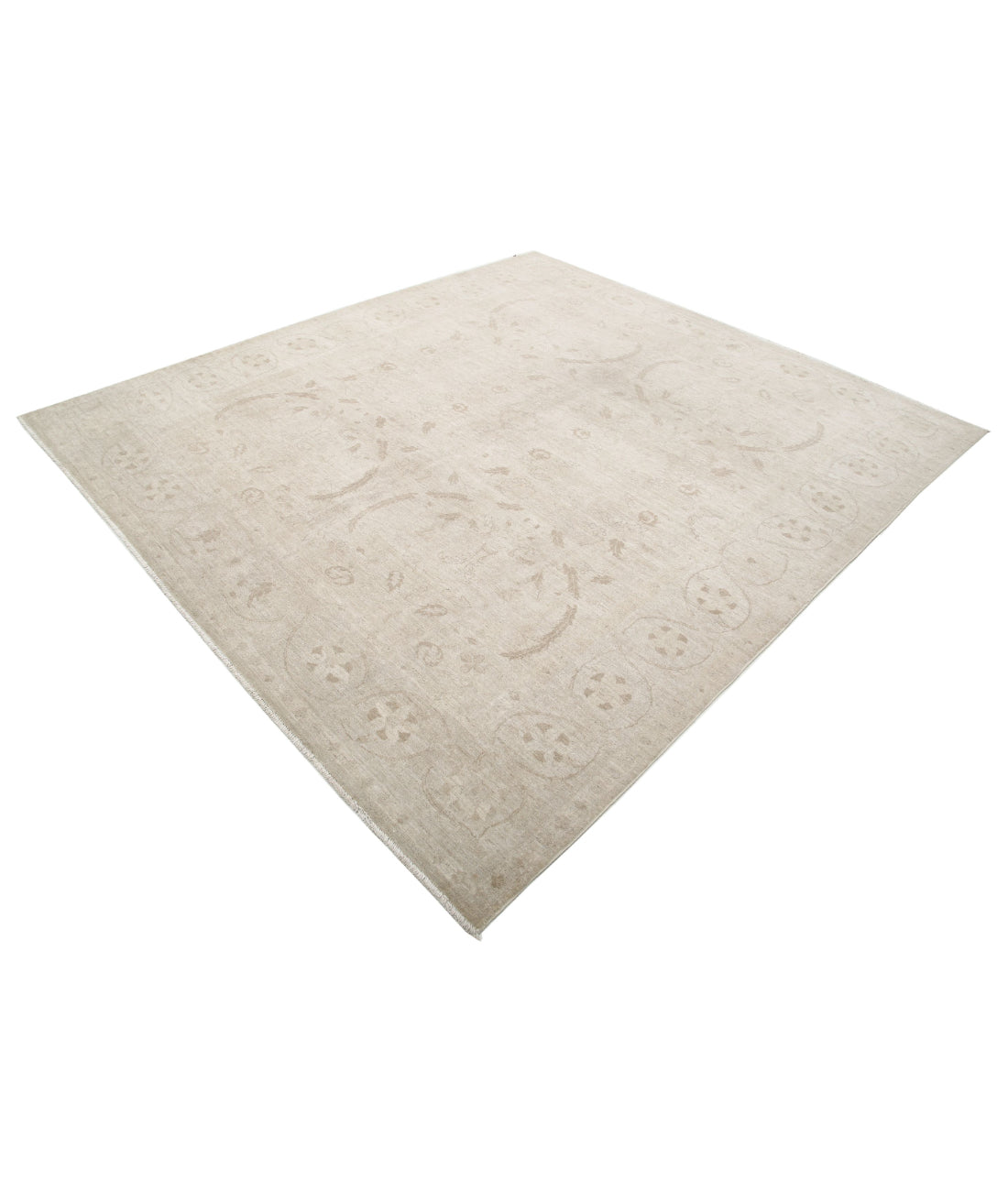 Hand Knotted Serenity Wool Rug - 7'9'' x 8'7'' 7'9'' x 8'7'' (233 X 258) / Ivory / Taupe