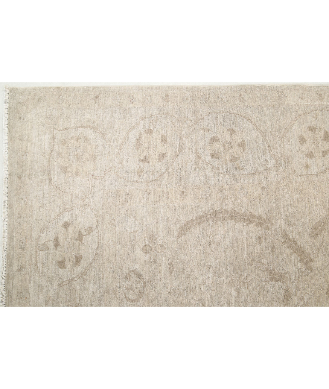 Hand Knotted Serenity Wool Rug - 7'9'' x 8'7'' 7'9'' x 8'7'' (233 X 258) / Ivory / Taupe