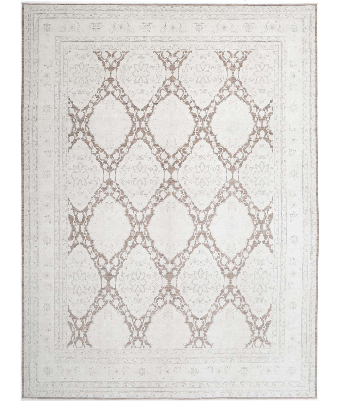 Hand Knotted Serenity Wool Rug - 13&#39;0&#39;&#39; x 17&#39;6&#39;&#39; 13&#39;0&#39;&#39; x 17&#39;6&#39;&#39; (390 X 525) / Brown / Ivory