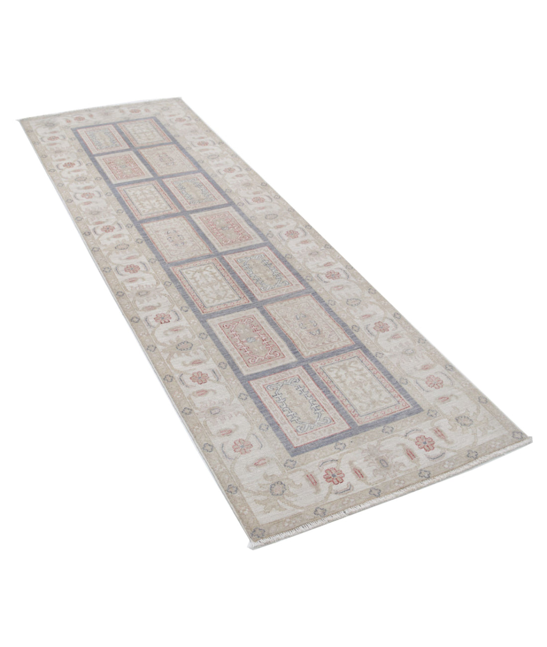 Hand Knotted Serenity Wool Rug - 2'7'' x 8'0'' 2'7'' x 8'0'' (78 X 240) / Grey / Ivory