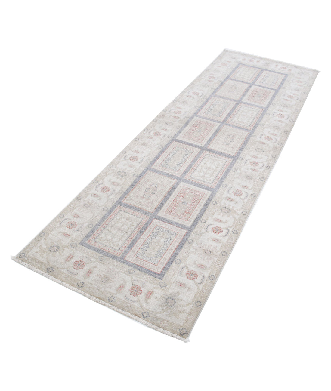 Hand Knotted Serenity Wool Rug - 2'7'' x 8'0'' 2'7'' x 8'0'' (78 X 240) / Grey / Ivory