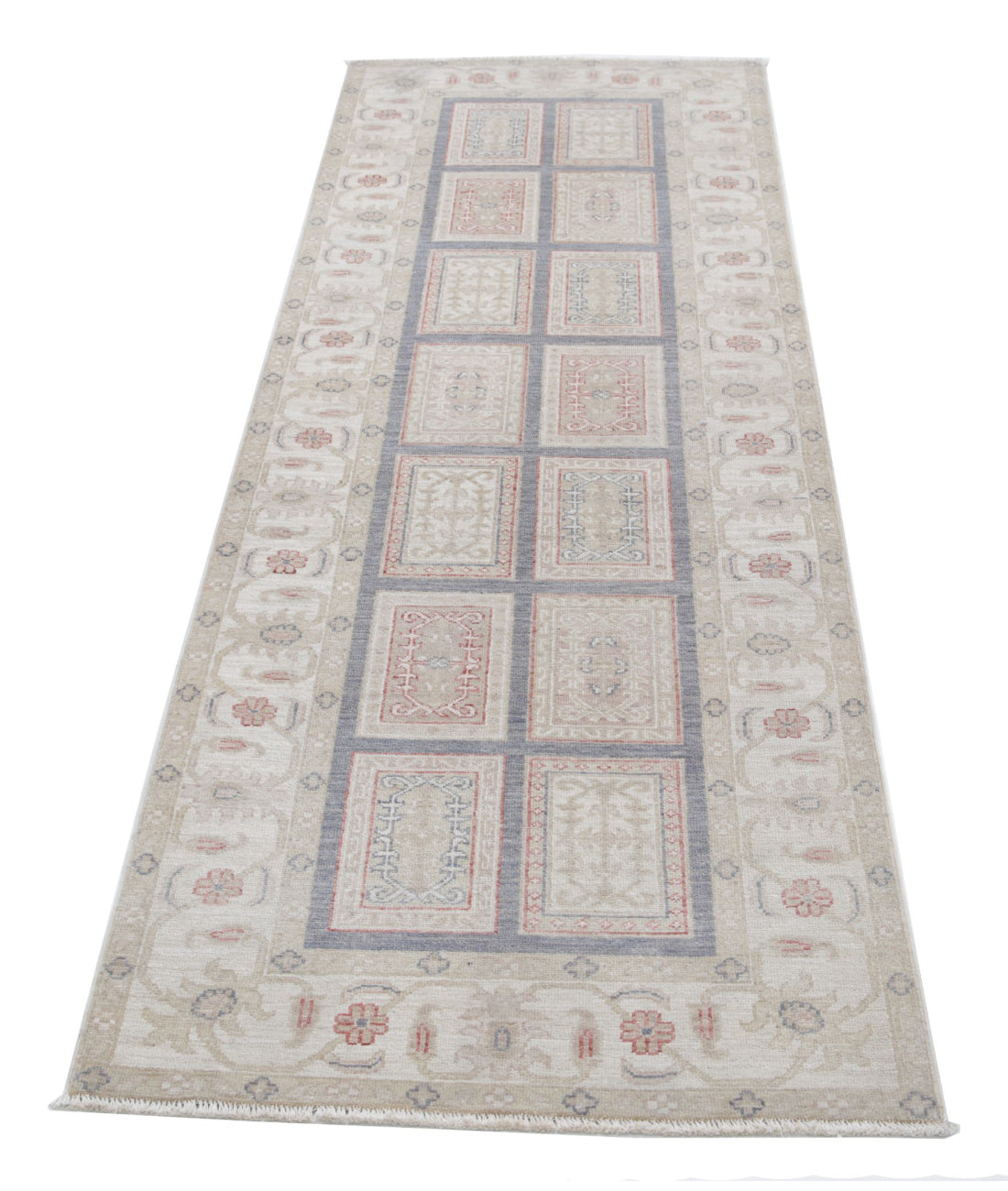 Hand Knotted Serenity Wool Rug - 2'7'' x 8'0'' 2'7'' x 8'0'' (78 X 240) / Grey / Ivory