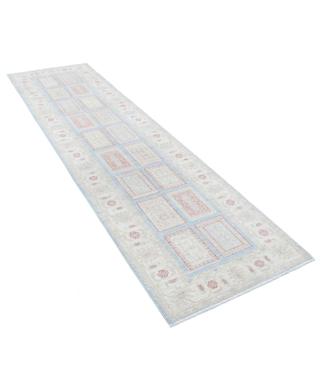 Hand Knotted Serenity Wool Rug - 2'8'' x 9'8'' 2'8'' x 9'8'' (80 X 290) / Blue / Ivory
