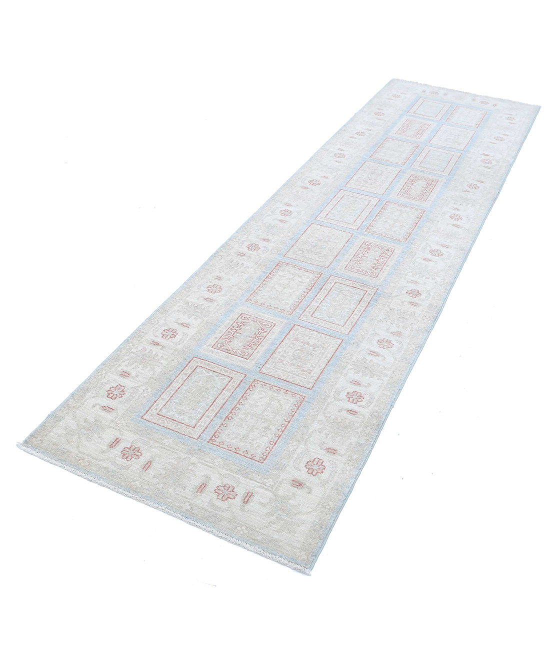 Hand Knotted Serenity Wool Rug - 2'8'' x 9'8'' 2'8'' x 9'8'' (80 X 290) / Blue / Ivory