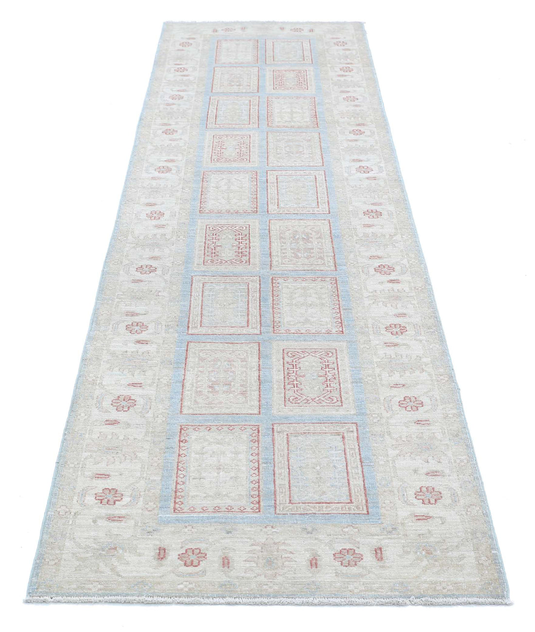 Hand Knotted Serenity Wool Rug - 2'8'' x 9'8'' 2'8'' x 9'8'' (80 X 290) / Blue / Ivory