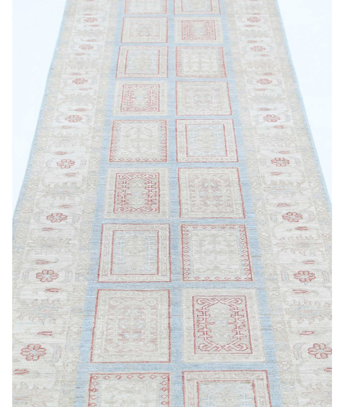 Hand Knotted Serenity Wool Rug - 2'8'' x 9'8'' 2'8'' x 9'8'' (80 X 290) / Blue / Ivory