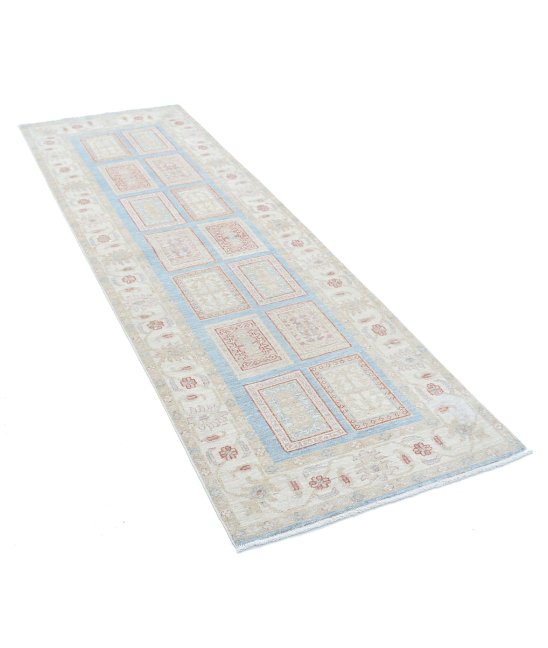 Hand Knotted Serenity Wool Rug - 2'7'' x 8'2'' 2'7'' x 8'2'' (78 X 245) / Blue / Ivory