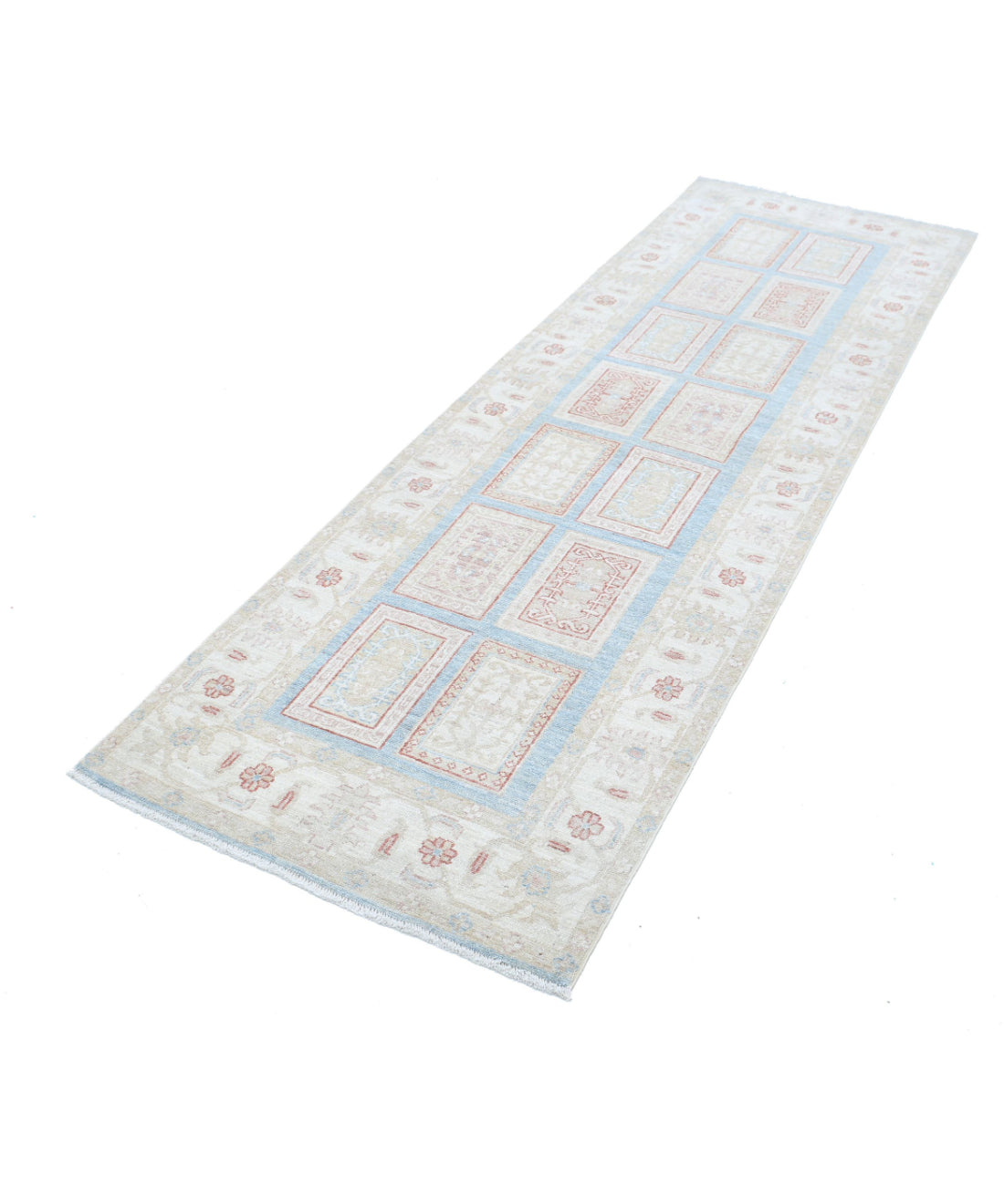 Hand Knotted Serenity Wool Rug - 2'7'' x 8'2'' 2'7'' x 8'2'' (78 X 245) / Blue / Ivory