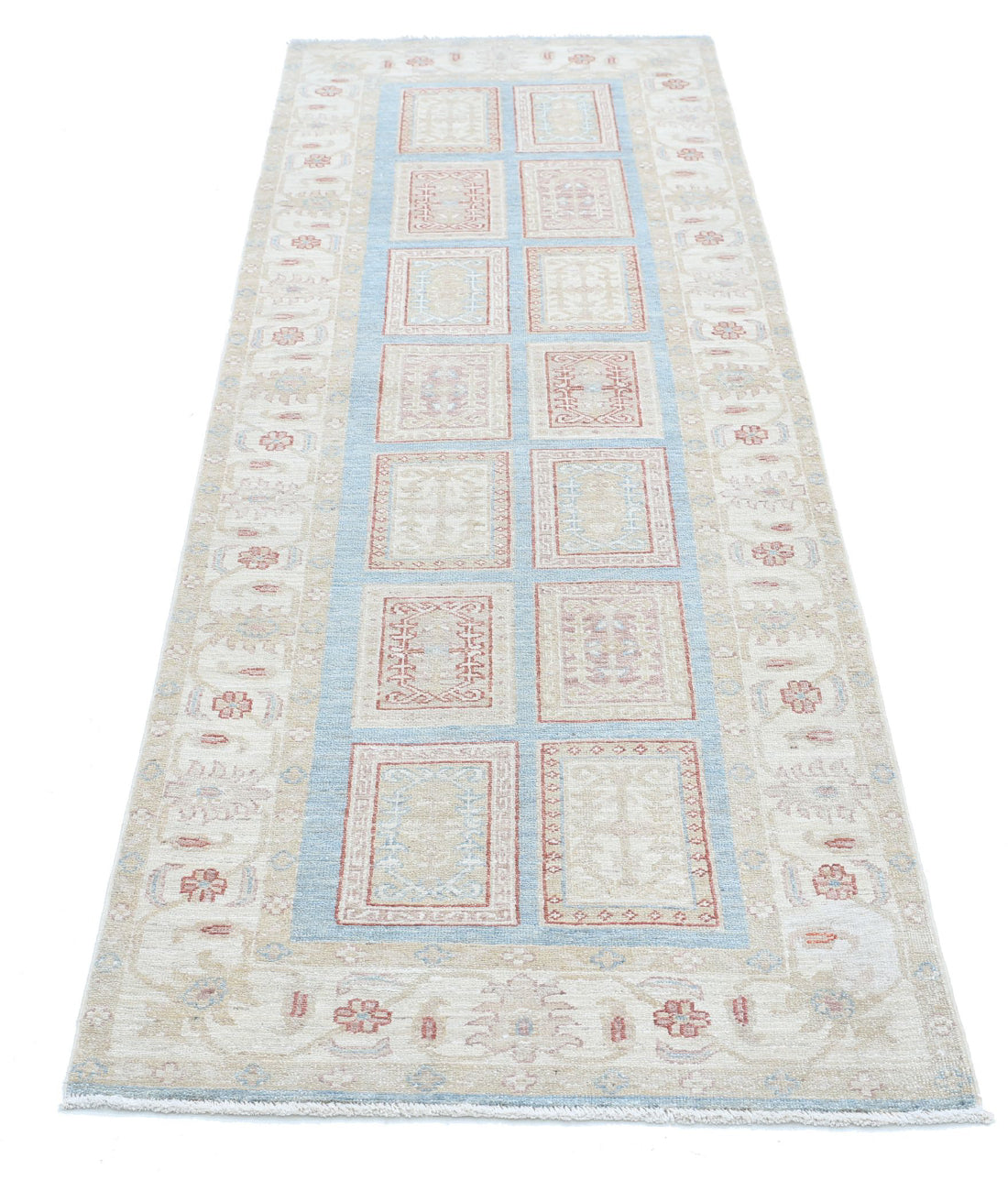 Hand Knotted Serenity Wool Rug - 2'7'' x 8'2'' 2'7'' x 8'2'' (78 X 245) / Blue / Ivory