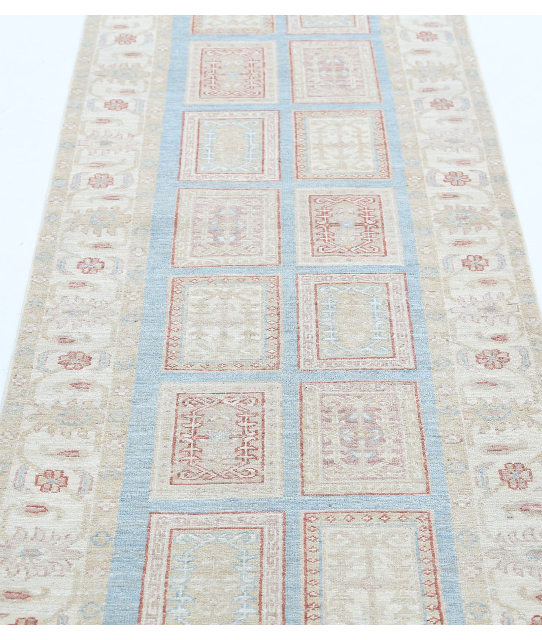 Hand Knotted Serenity Wool Rug - 2'7'' x 8'2'' 2'7'' x 8'2'' (78 X 245) / Blue / Ivory