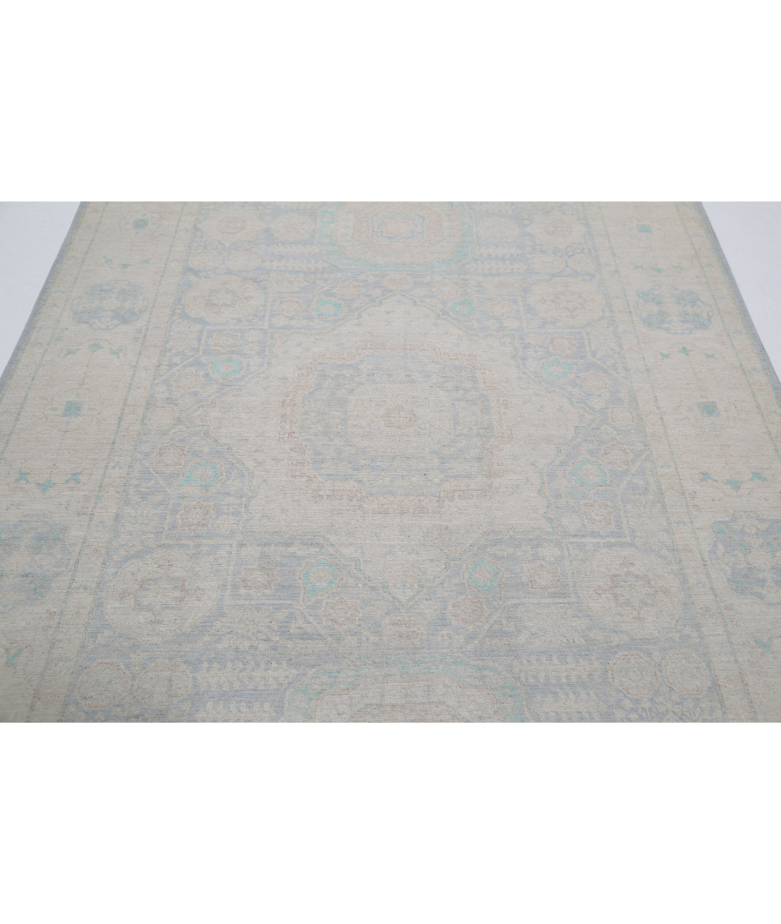 Hand Knotted Serenity Wool Rug - 6'0'' x 8'6'' 6'0'' x 8'6'' (180 X 255) / Blue / Ivory