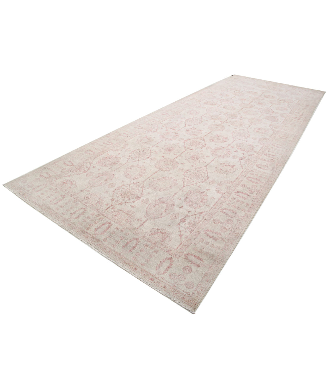 Hand Knotted Serenity Wool Rug - 8'6'' x 17'5'' 8'6'' x 17'5'' (255 X 523) / Ivory / Pink