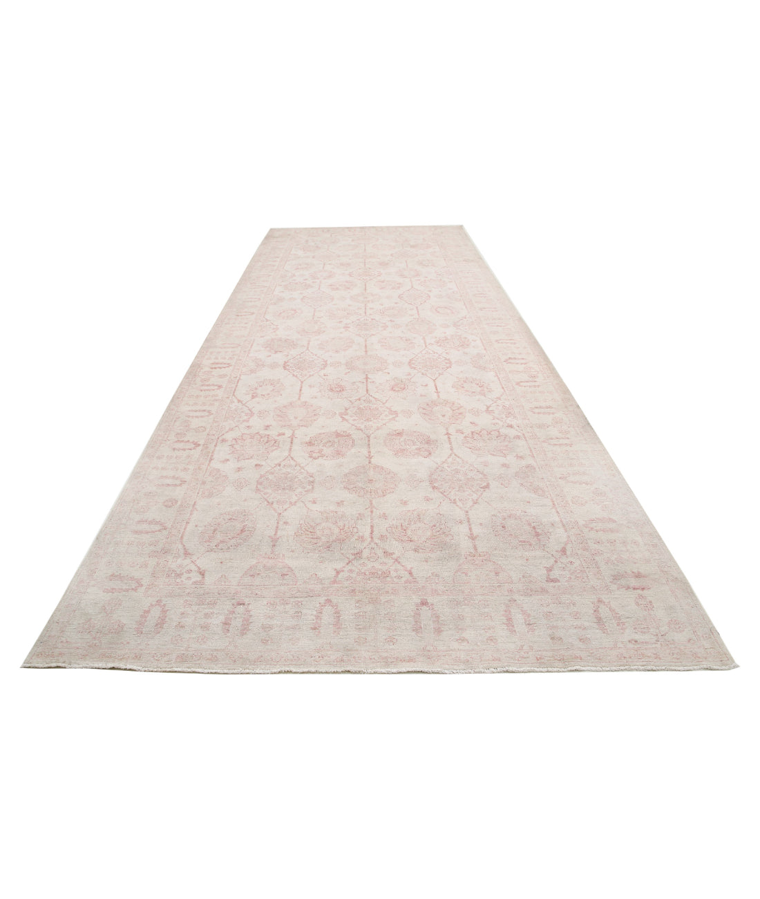 Hand Knotted Serenity Wool Rug - 8'6'' x 17'5'' 8'6'' x 17'5'' (255 X 523) / Ivory / Pink