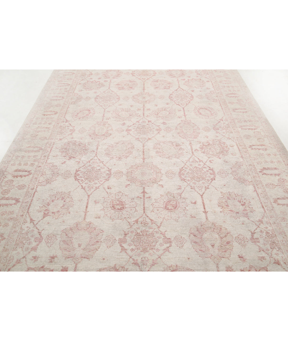 Hand Knotted Serenity Wool Rug - 8'6'' x 17'5'' 8'6'' x 17'5'' (255 X 523) / Ivory / Pink