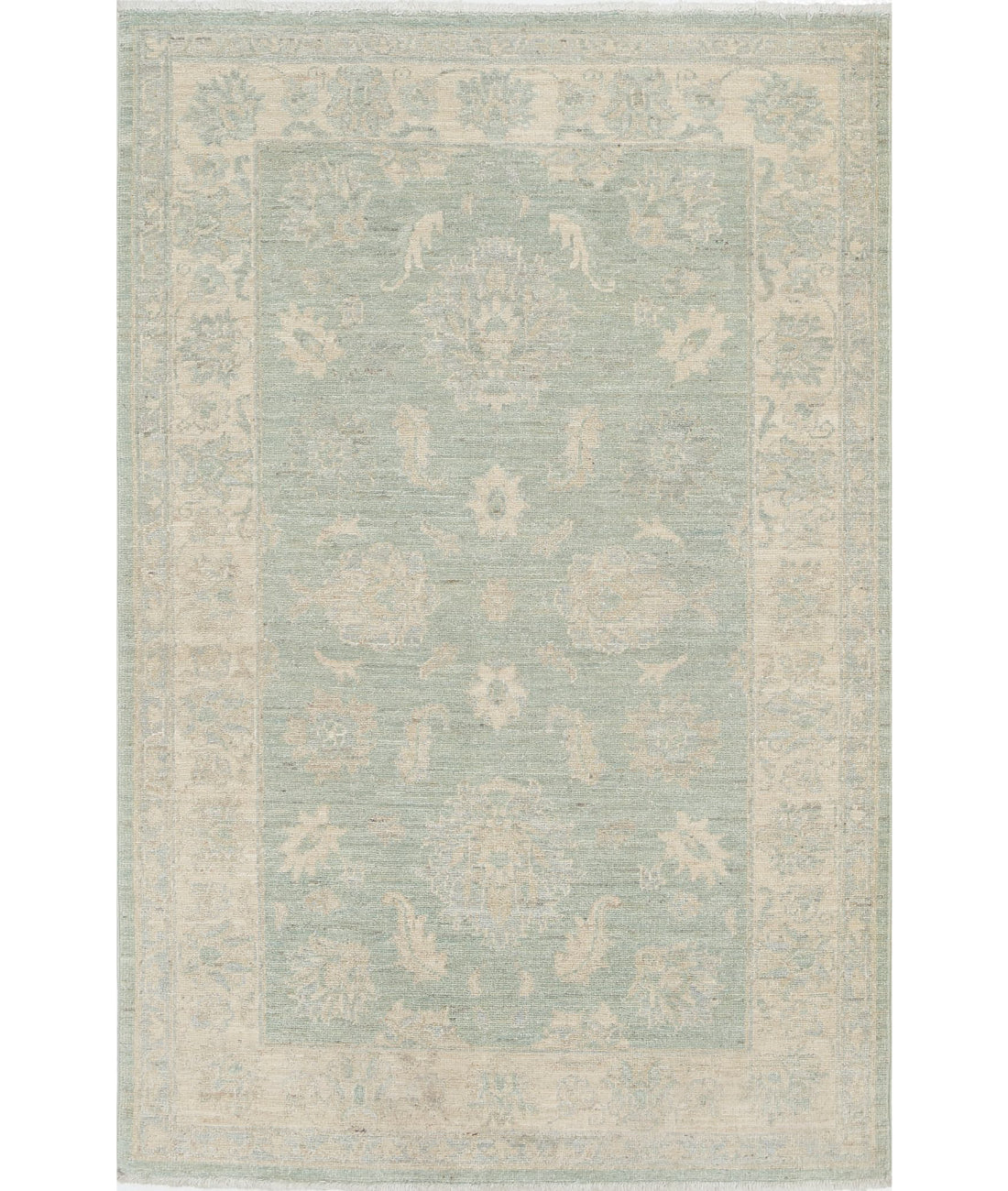 Hand Knotted Serenity Wool Rug - 3'0'' x 4'7'' 3'0'' x 4'7'' (90 X 138) / Green / Ivory