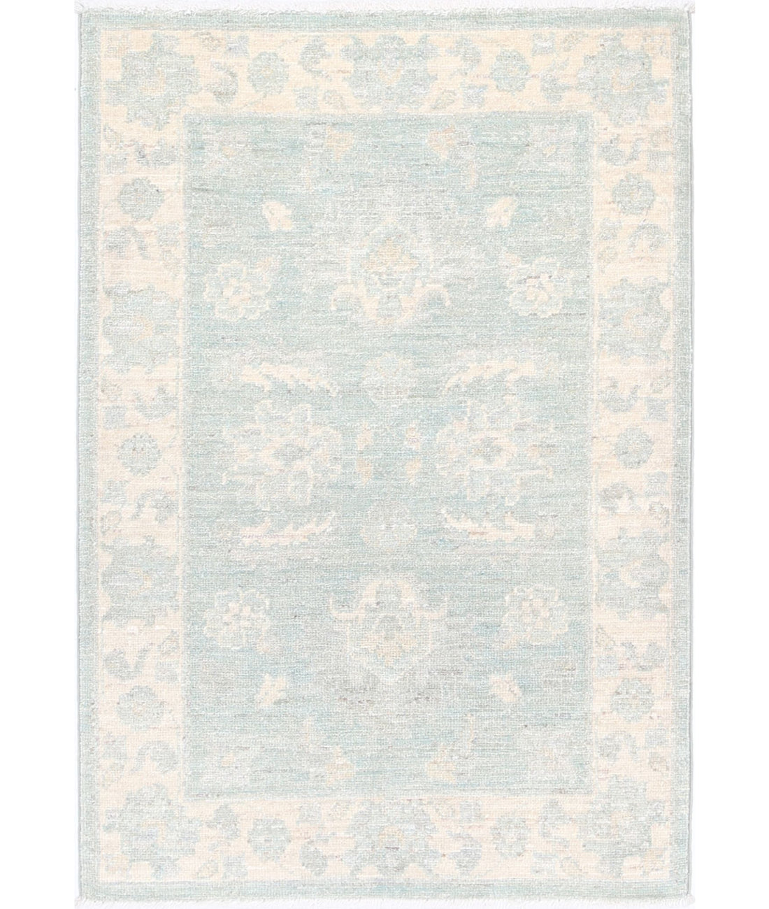 Hand Knotted Serenity Wool Rug - 2'0'' x 2'11'' 2'0'' x 2'11'' (60 X 88) / Green / Ivory