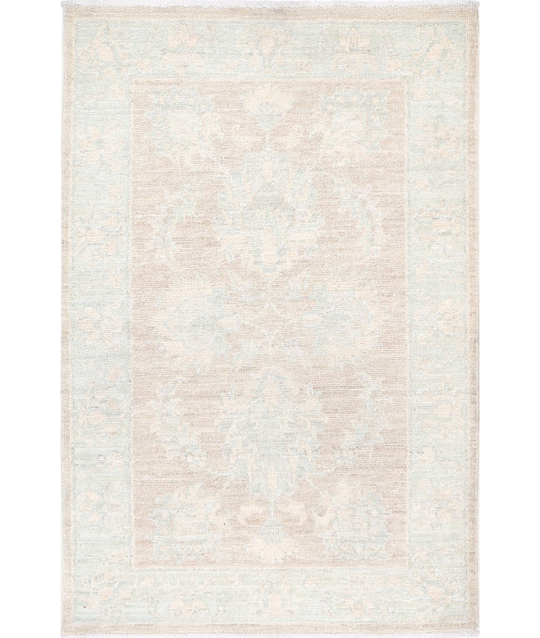 Hand Knotted Serenity Wool Rug - 2'1'' x 3'2'' 2'1'' x 3'2'' (63 X 95) / Brown / Blue
