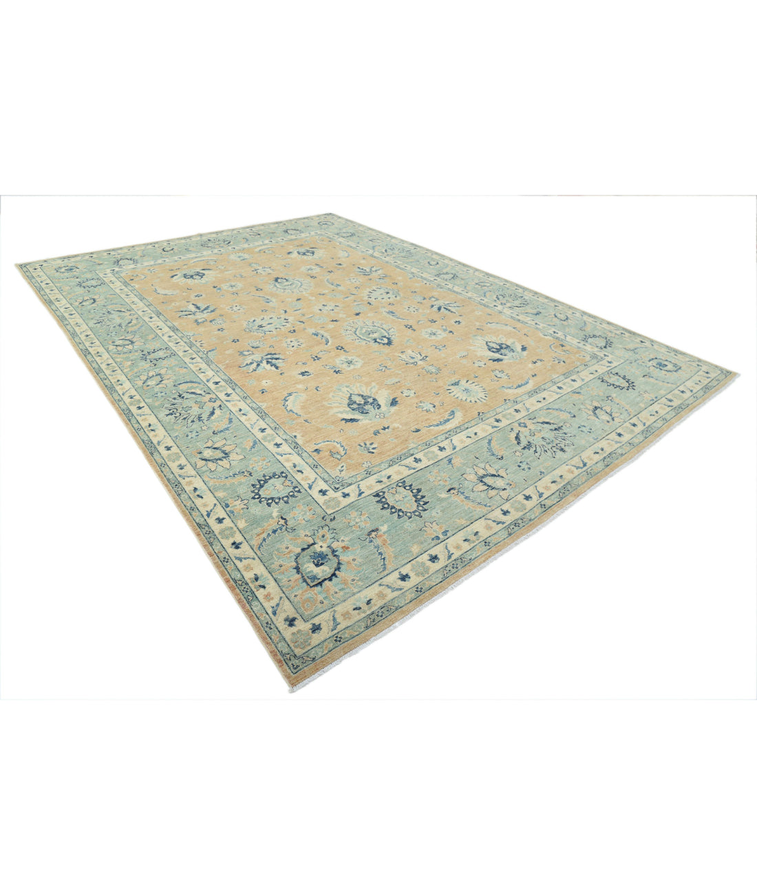 Hand Knotted Serenity Wool Rug - 9'8'' x 13'5'' 9'8'' x 13'5'' (290 X 403) / Taupe / Green