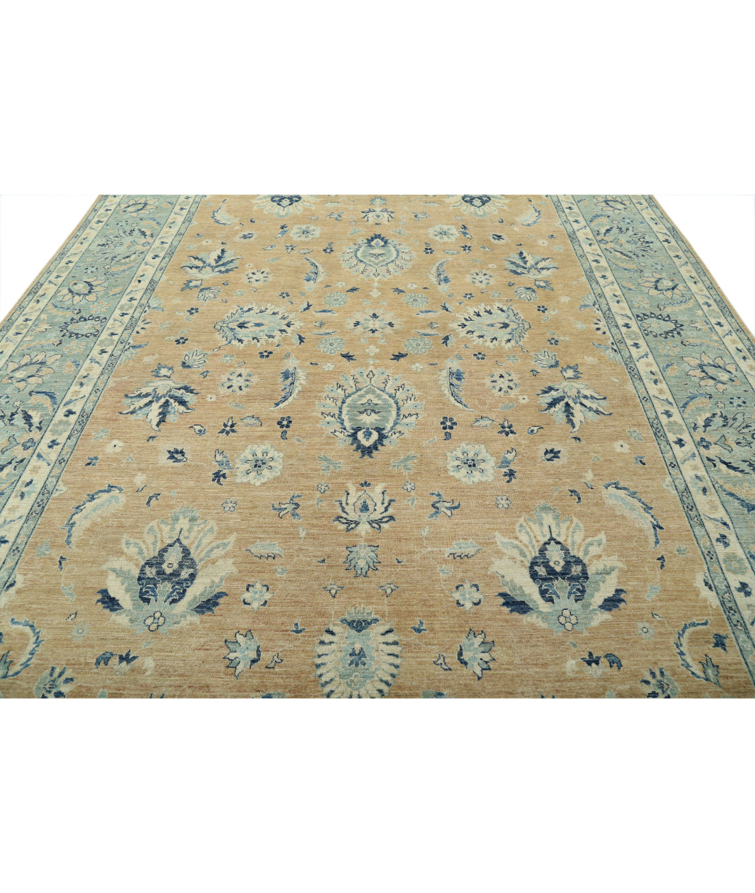 Hand Knotted Serenity Wool Rug - 9'8'' x 13'5'' 9'8'' x 13'5'' (290 X 403) / Taupe / Green