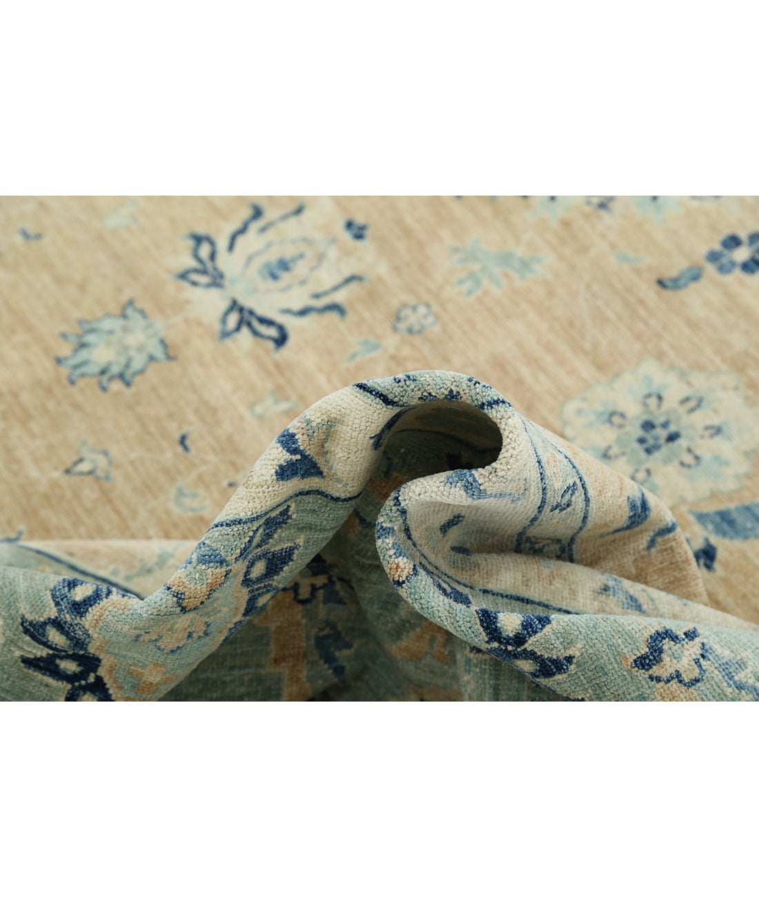 Hand Knotted Serenity Wool Rug - 9'8'' x 13'5'' 9'8'' x 13'5'' (290 X 403) / Taupe / Green