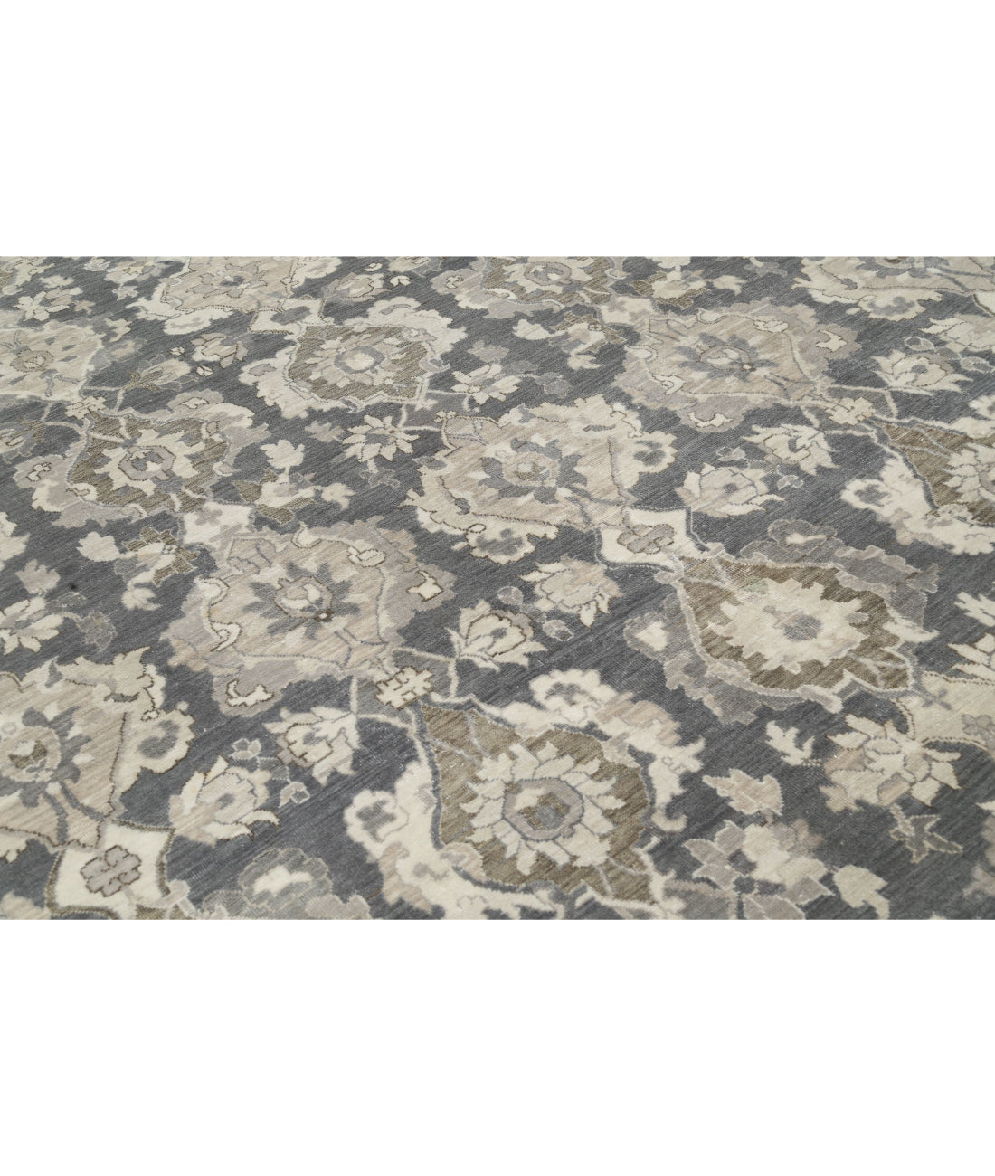 Hand Knotted Serenity Wool Rug - 11'9'' x 17'6'' 11'9'' x 17'6'' (353 X 525) / Grey / Ivory