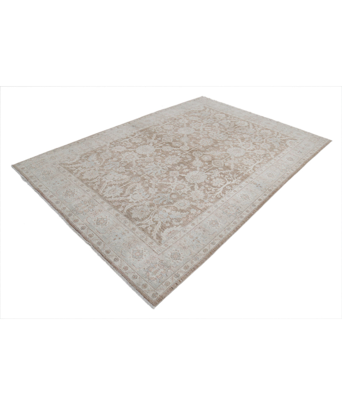 Hand Knotted Serenity Wool Rug - 6'2'' x 8'9'' 6'2'' x 8'9'' (185 X 263) / Brown / Ivory