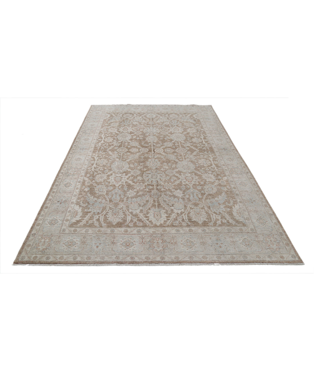 Hand Knotted Serenity Wool Rug - 6'2'' x 8'9'' 6'2'' x 8'9'' (185 X 263) / Brown / Ivory