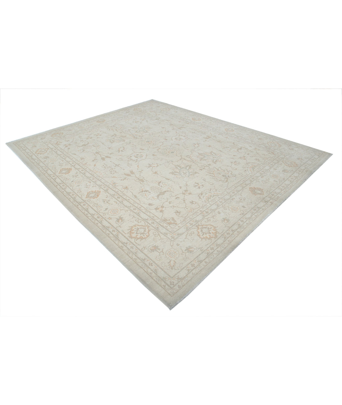 Hand Knotted Serenity Wool Rug - 8'1'' x 9'8'' 8'1'' x 9'8'' (243 X 290) / Ivory / Taupe
