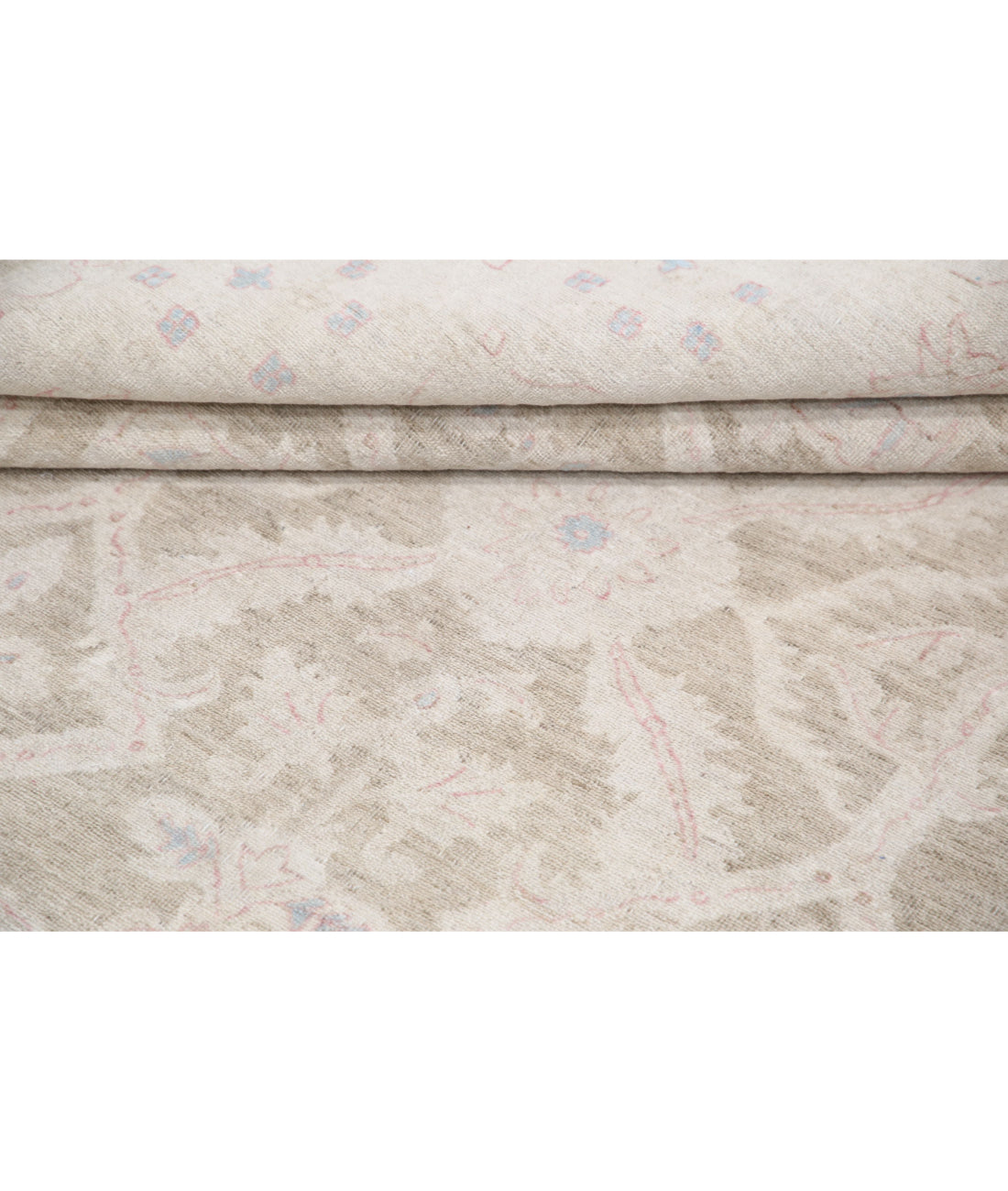 Hand Knotted Serenity Wool Rug - 6'5'' x 25'10'' 6'5'' x 25'10'' (193 X 775) / Ivory / Brown