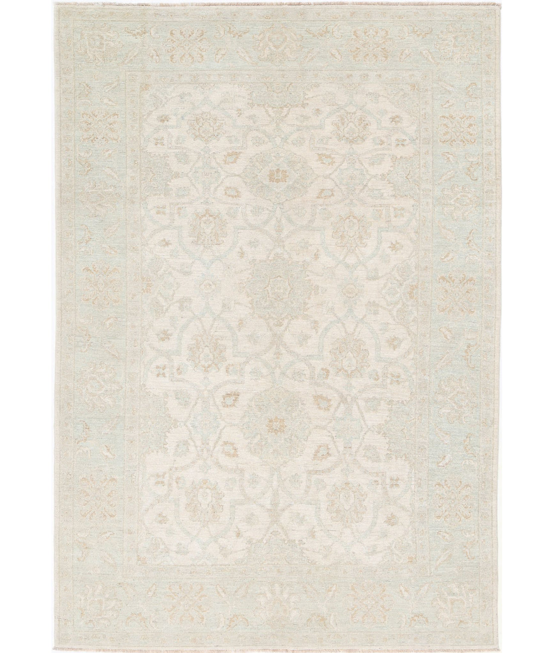 Hand Knotted Serenity Wool Rug - 6'0'' x 8'7'' 6'0'' x 8'7'' (180 X 258) / Ivory / Green
