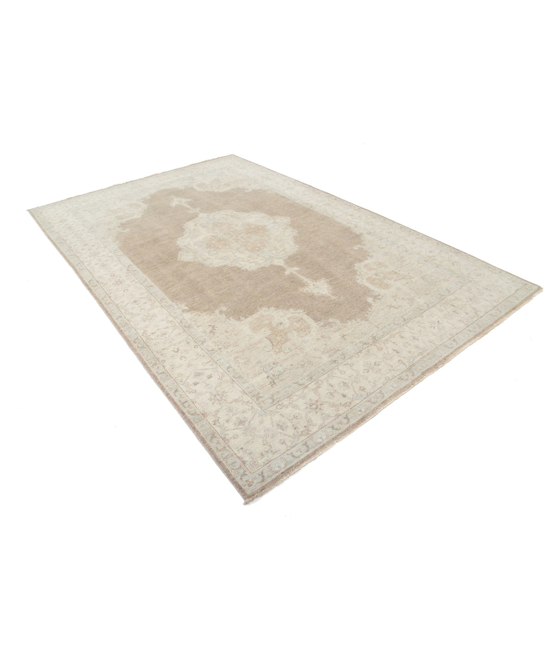 Hand Knotted Serenity Wool Rug - 6'7'' x 10'4'' 6'7'' x 10'4'' (198 X 310) / Brown / Ivory