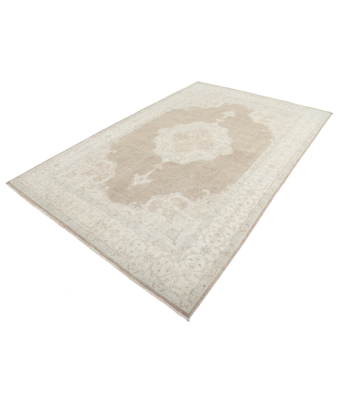 Hand Knotted Serenity Wool Rug - 6'7'' x 10'4'' 6'7'' x 10'4'' (198 X 310) / Brown / Ivory