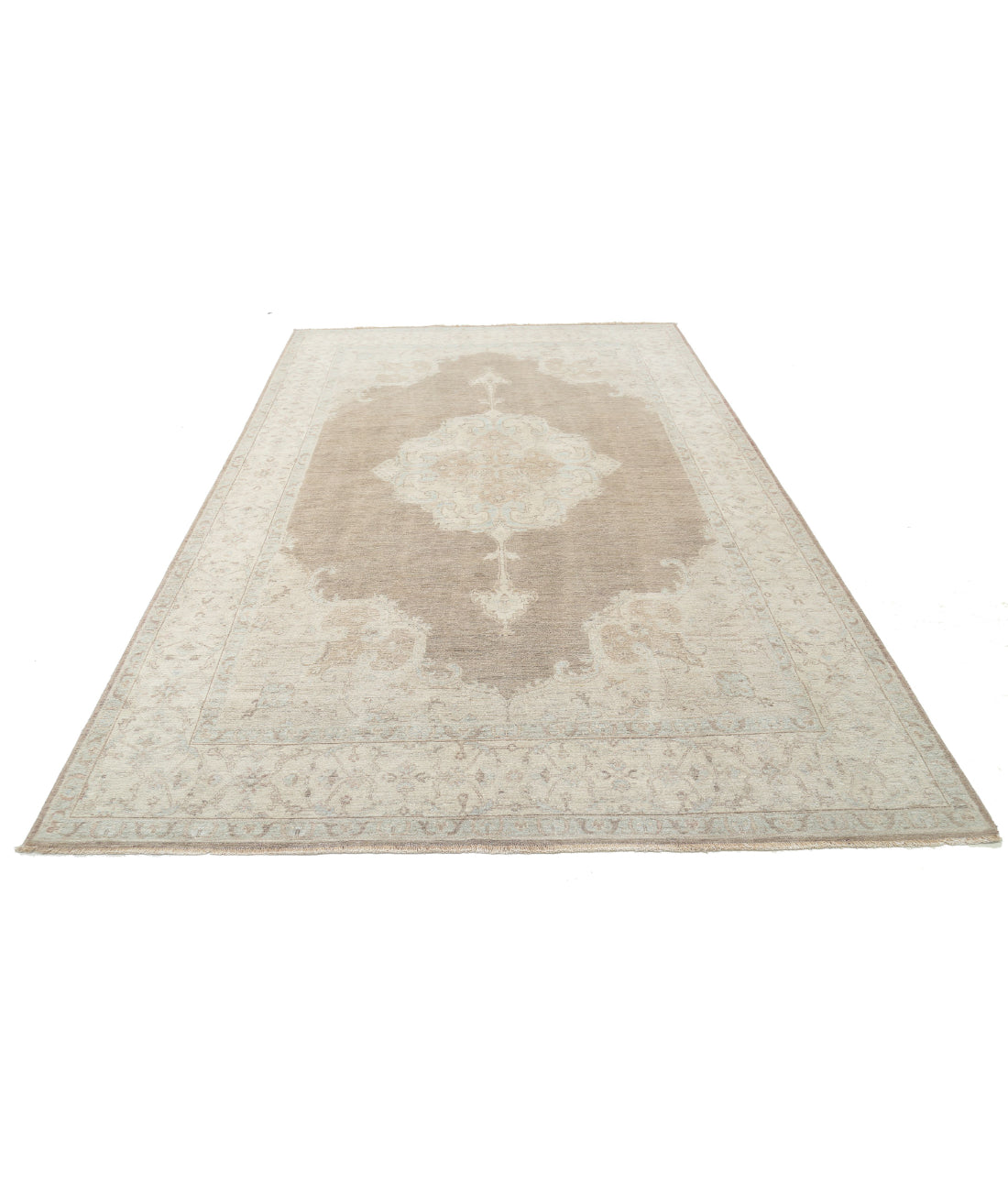 Hand Knotted Serenity Wool Rug - 6'7'' x 10'4'' 6'7'' x 10'4'' (198 X 310) / Brown / Ivory