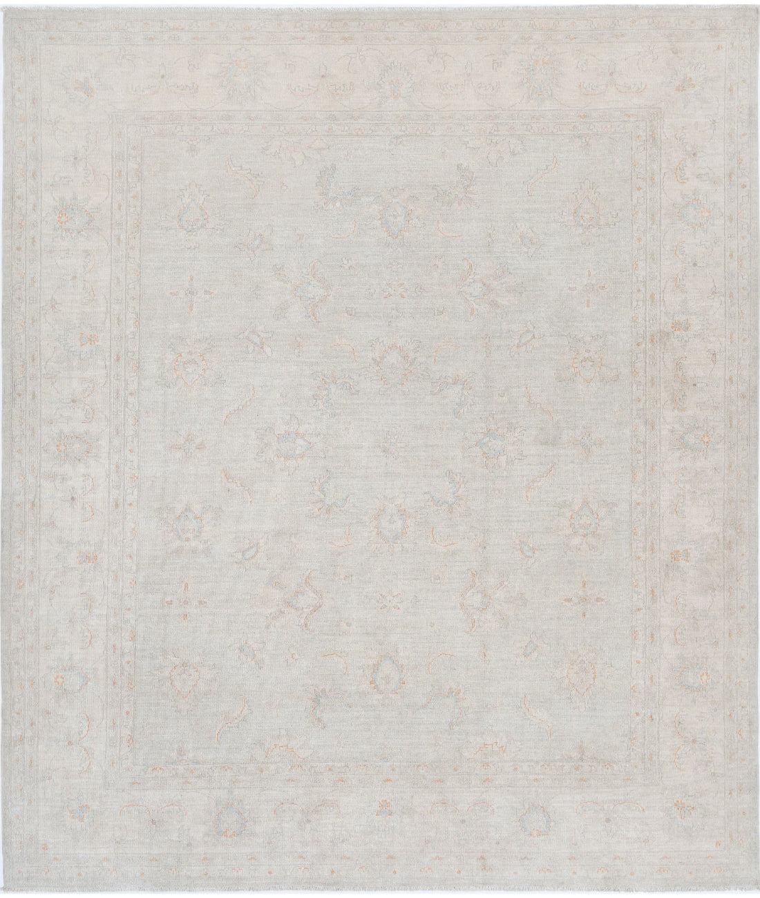 Hand Knotted Serenity Wool Rug - 8'1'' x 9'7'' 8'1'' x 9'7'' (243 X 288) / Grey / Ivory
